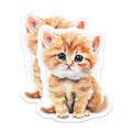 (2 Pack) Cute Kitten Magnets - Watercolor Cat Art - Fridge Decor Feline Lover - 5 Inches On Longest Side - Thick Durable Magnet - Made in USA - MAG39901