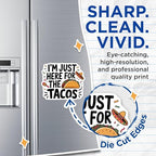 (2 Pack) I'm Just Here for The Tacos Magnets - Taco Lover Kitchen Decor - Cinco de Mayo Celebration - 5" On Longest Side - for Cars, Fridges, Toolboxes - Made in USA - MAG5635