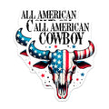 (2 Pack) All American Cowboy Stickers - Patriotic Bull Skull Stickers - Western Themed Decal - 5" On Longest Side - Sticks to Any Smooth Flat Surface - Made in USA - BMCS3160