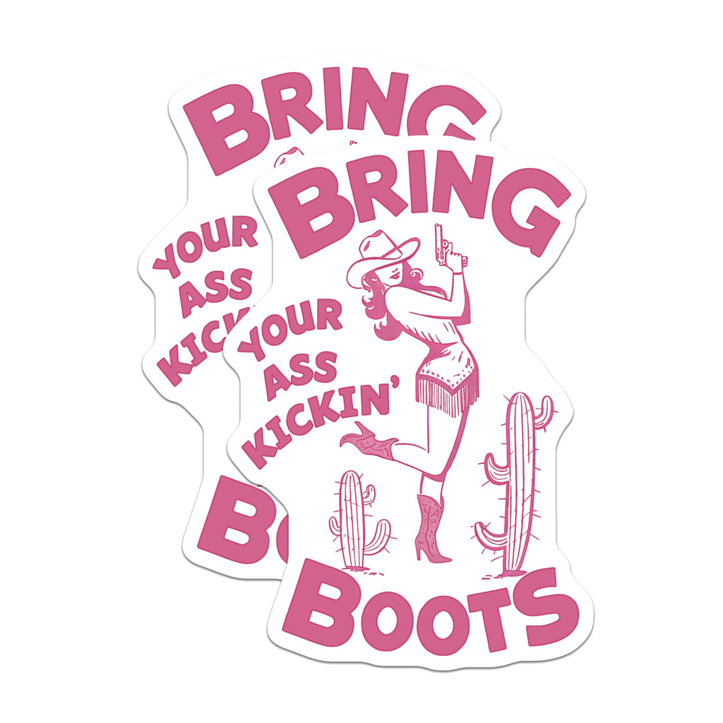 (2 Pack) Cowgirl Boot Magnets - Funny Western Decor - Bring Boots Magnet - 5" On Longest Side - Premium Magnet - for Cars, Refrigerators, Toolboxes, Lockers - Made in USA - MAG18540