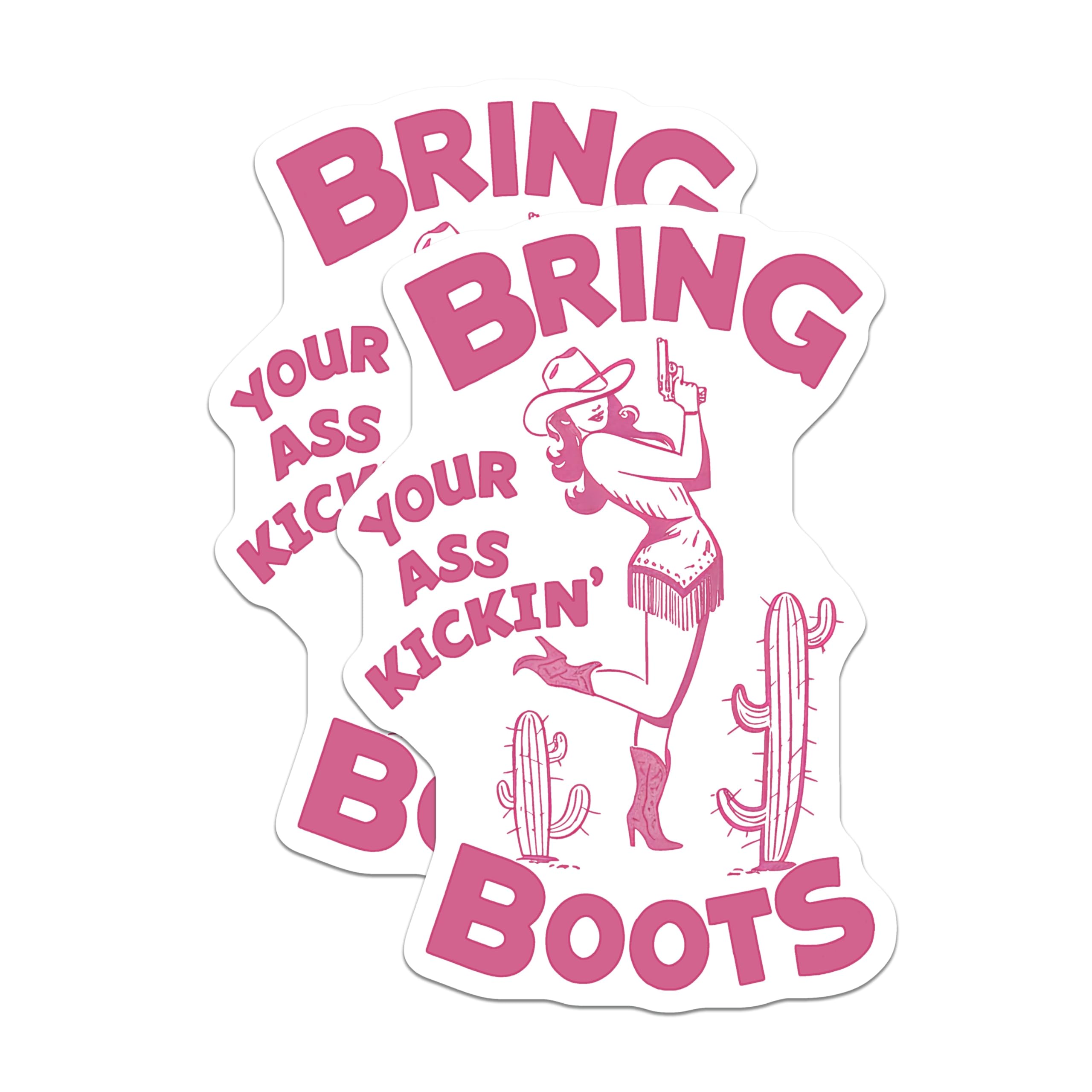 (2 Pack) Cowgirl Boot Magnets - Funny Western Decor - Bring Boots Magnet - 5" On Longest Side - Premium Magnet - for Cars, Refrigerators, Toolboxes, Lockers - Made in USA - MAG18540