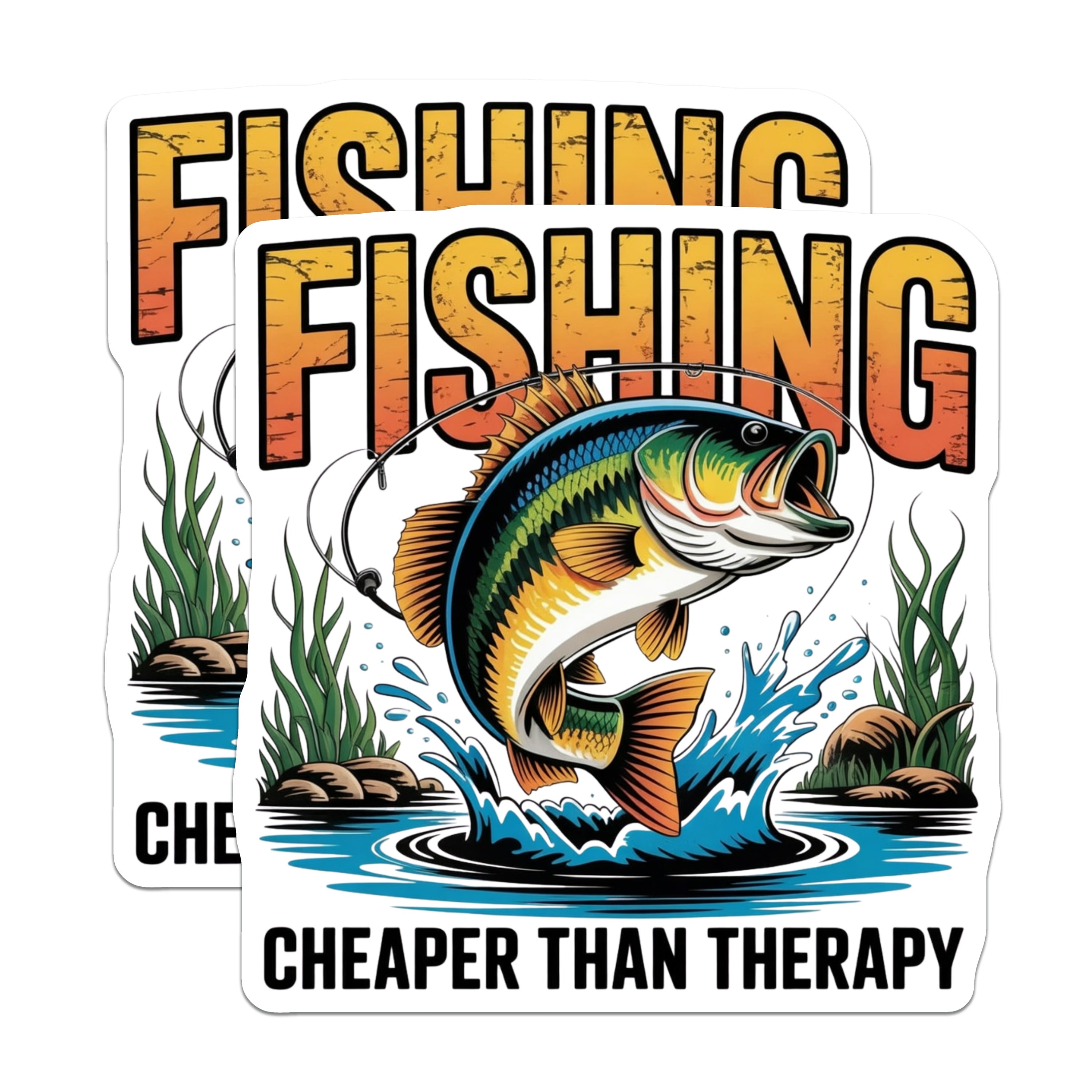 (2 Pack) Funny Fishing Magnets - Fisherman Refrigerator Magnet - Dad Humor Gift - 5 Inches On Longest Side - Thick Durable Magnet - Made in USA - MAG38199
