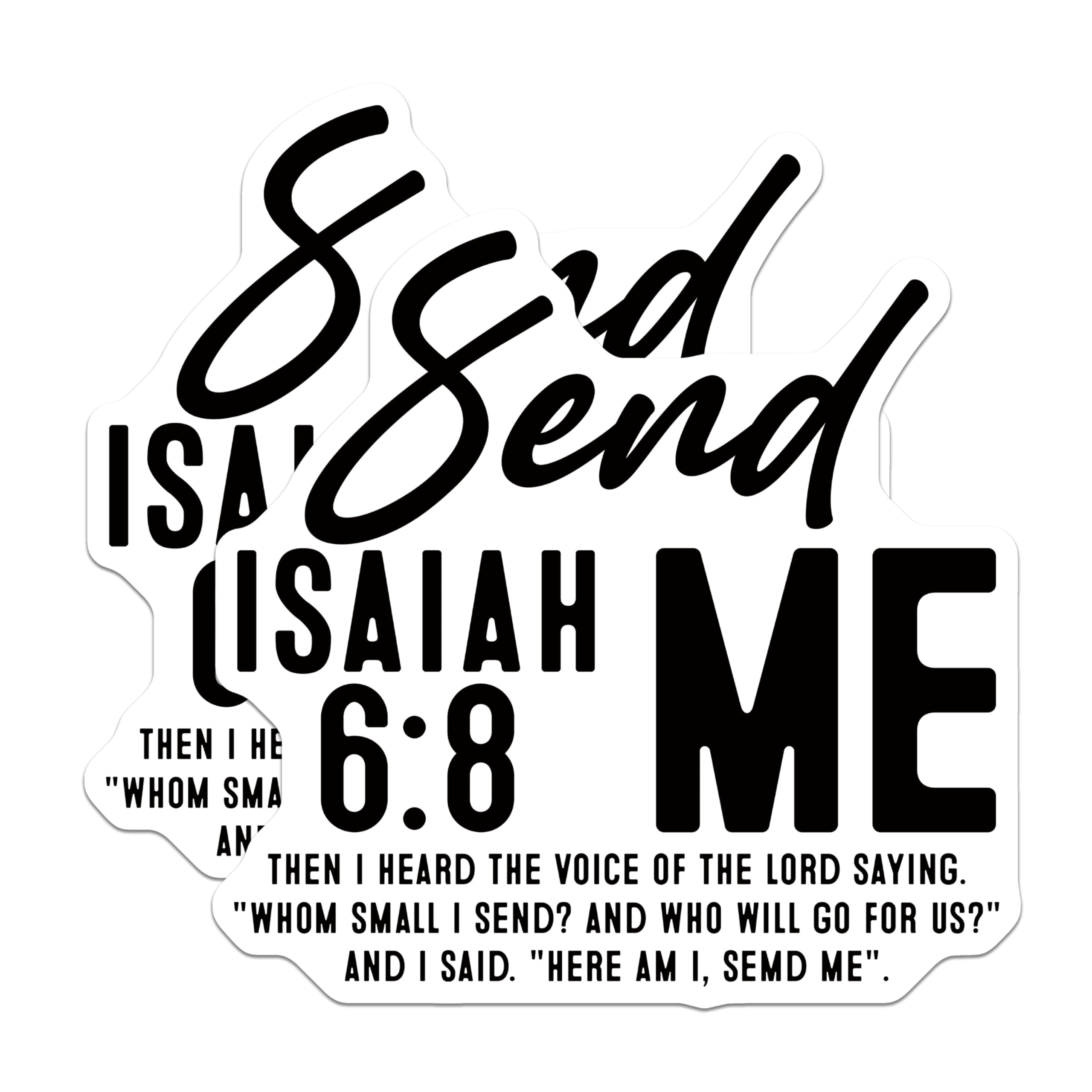 (2 Pack) Isaiah 6:8 Magnets - Send Me Bible Verse - Christian Faith Statement - 5 Inches On Longest Side - Thick Durable Magnet - Made in USA - MAG25984
