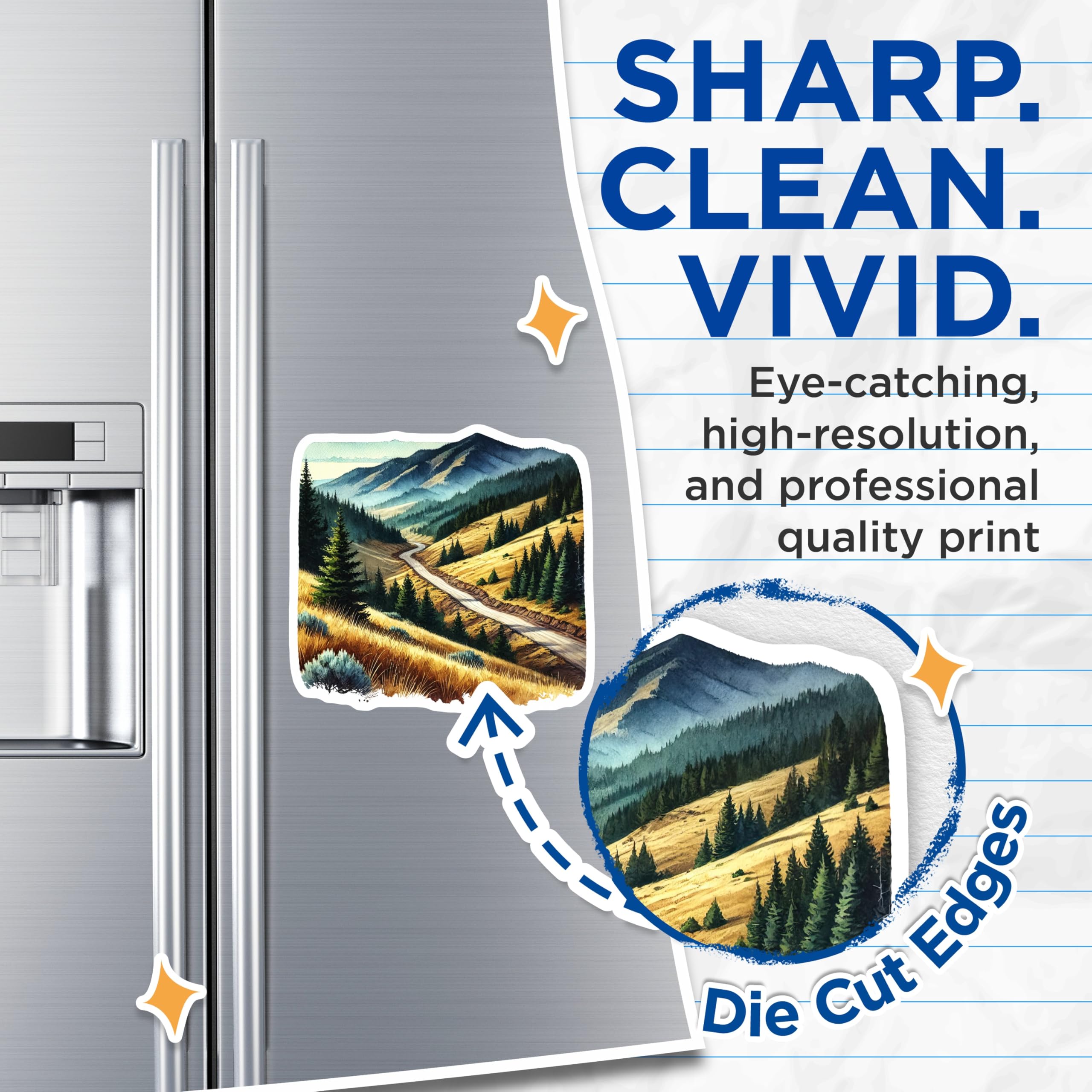 (2 Pack) Mountain Road Magnets - Landscape Decor - Scenic Route Fridge Accessories - 5" On Longest Side - Premium Magnet - for Cars, Refrigerators, Toolboxes, Lockers - Made in USA - MAG18902