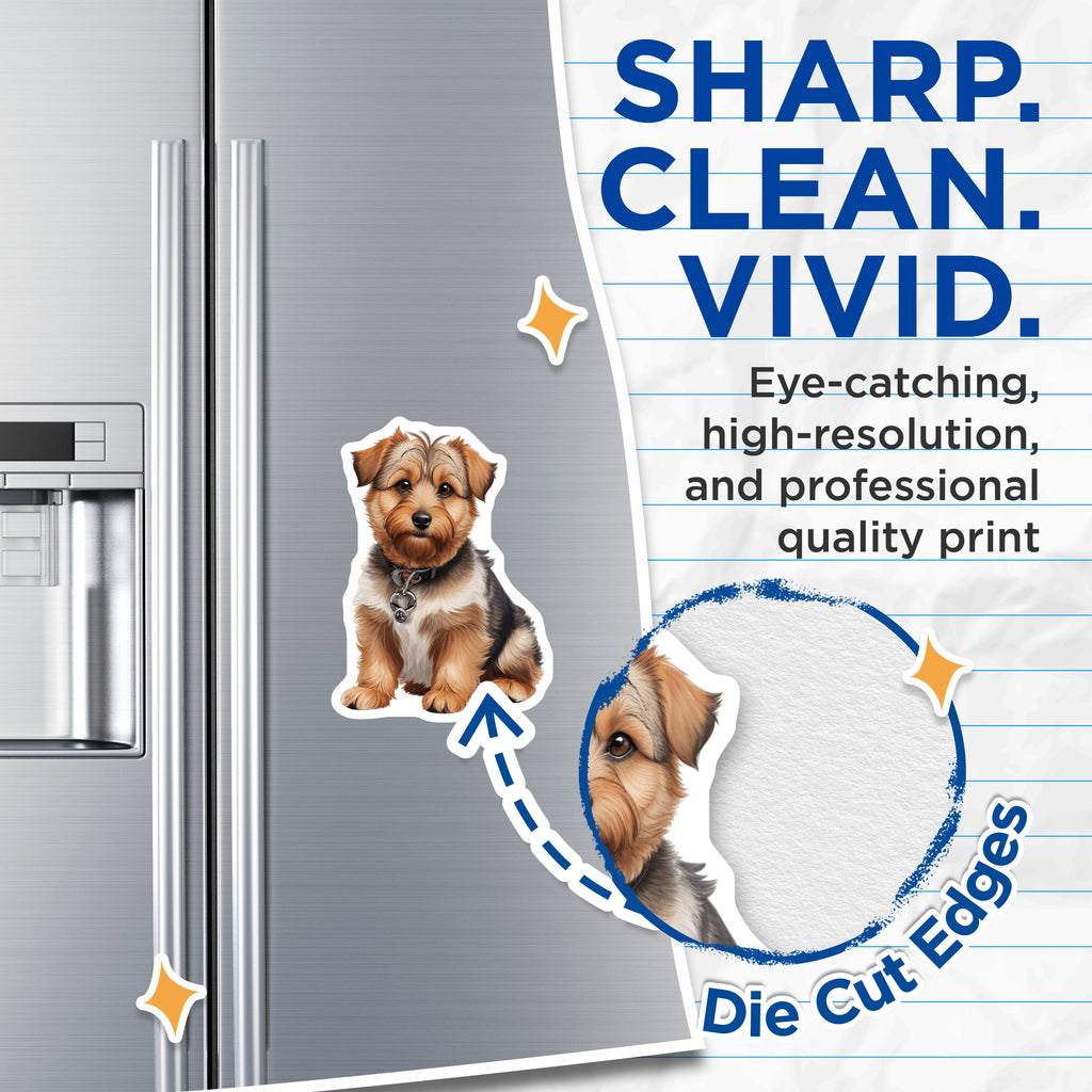 (2 Pack) Yorkshire Terrier Magnets - Cute Dog Refrigerator - Pet Lover Animal Art Decor - 5 Inches On Longest Side - Thick Durable Magnet - Made in USA - MAG37003