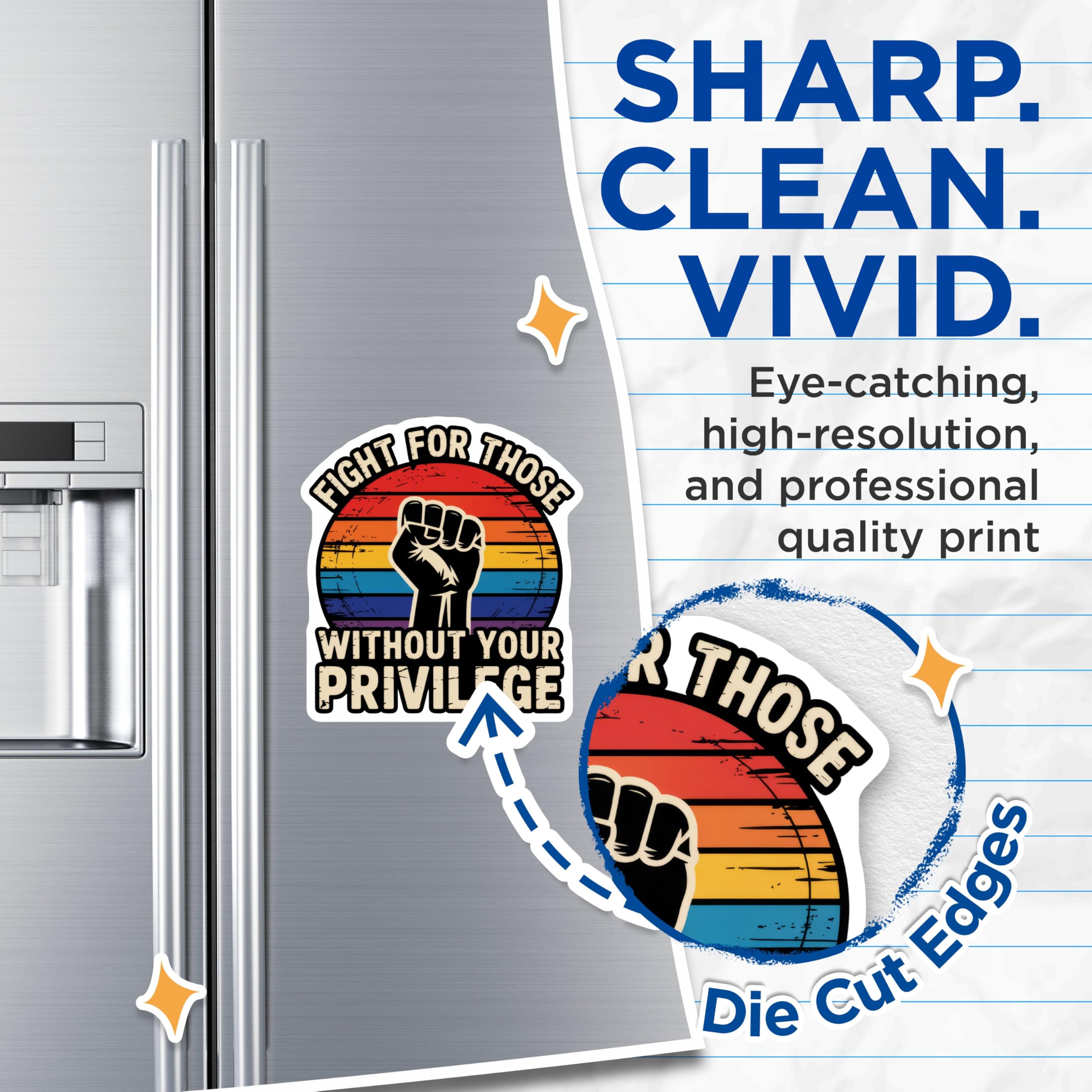(2 Pack) Fight for Others Magnets - Raised Fist - Social Justice Decor - 5" On Longest Side - Premium Magnet - for Cars, Refrigerators, Toolboxes, Lockers - Made in USA - MAG16112