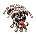 (2 Pack) Dogs are My People Stickers - Funny Dog Lover Stickers - Cute Cartoon Dog Stickers - 5" On Longest Side - Sticks to Any Smooth Flat Surface - Made in USA - BMCS2813