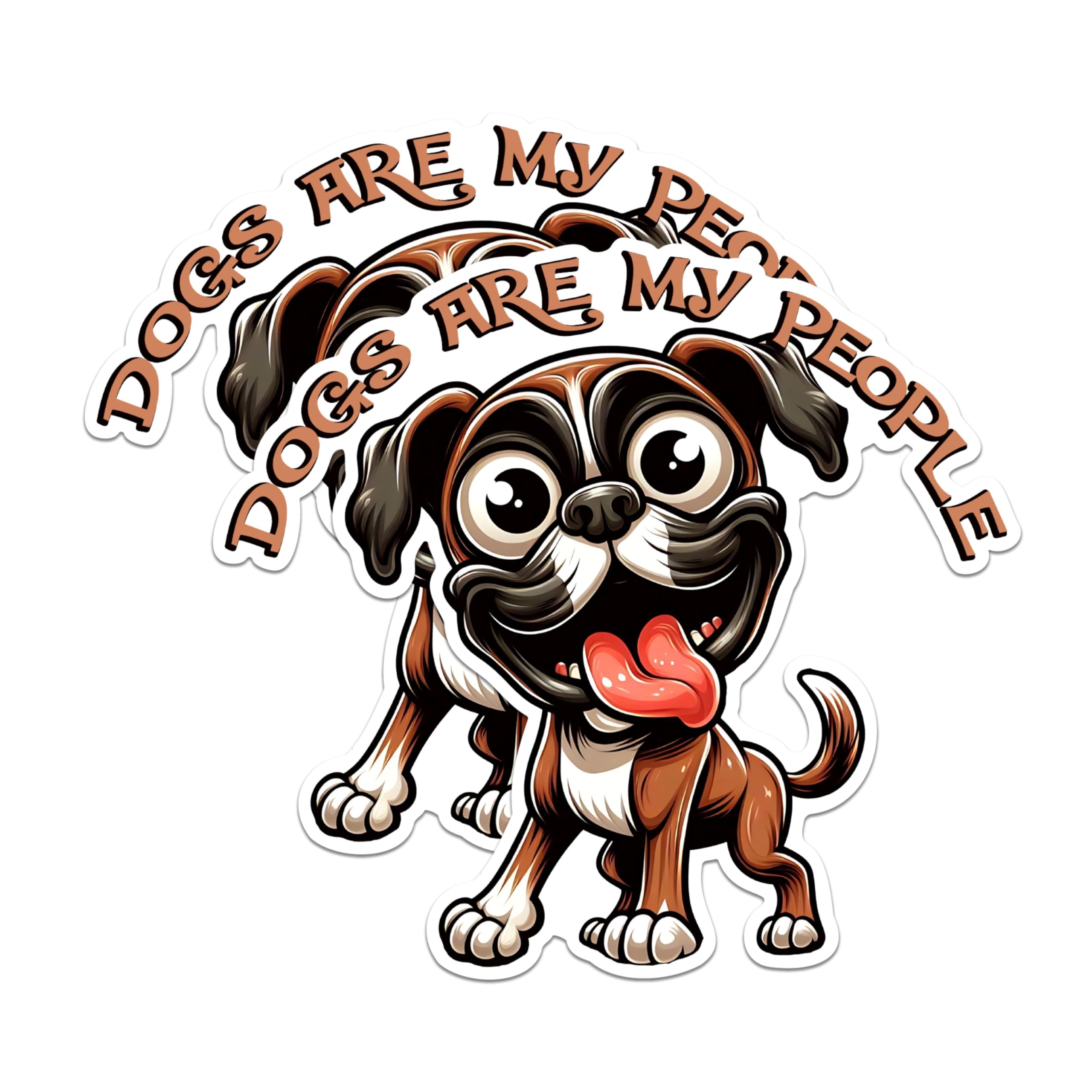 (2 Pack) Dogs are My People Stickers - Funny Dog Lover Stickers - Cute Cartoon Dog Stickers - 5" On Longest Side - Sticks to Any Smooth Flat Surface - Made in USA - BMCS2813