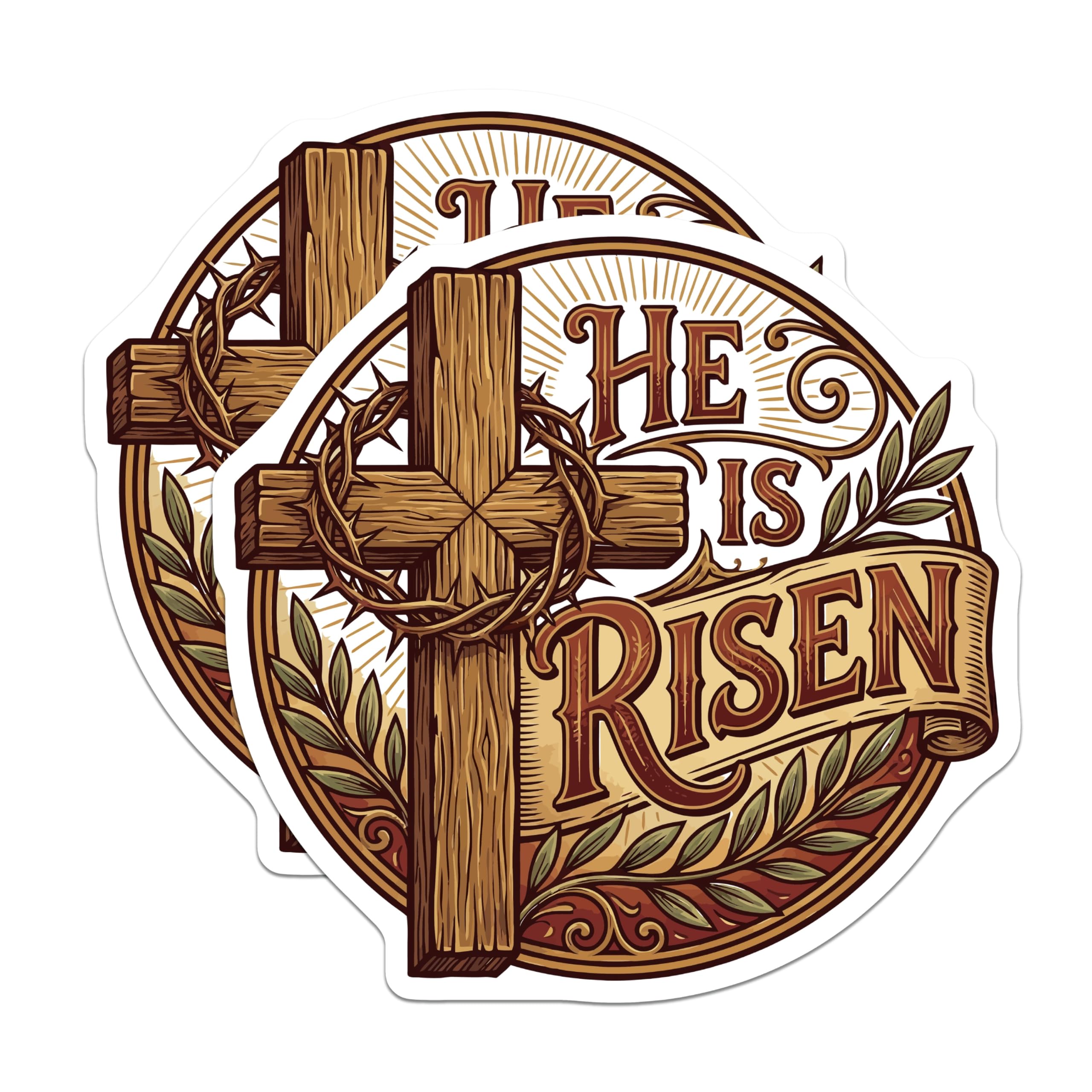 (2 Pack) He is Risen Magnets - Easter Christian Decor - Resurrection Faith Symbol - 5 Inches On Longest Side - Thick Durable Magnet - Made in USA - MAG20628