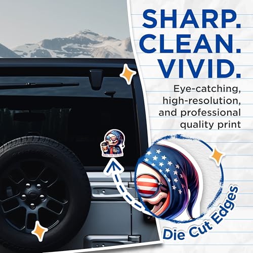 (2 Pack) Chill The 4th Out Stickers - Patriotic Skeleton - Independence Day - 5" On Longest Side - Sticks to Smooth Flat Surfaces - Made in USA - BMCS7921