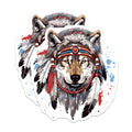 (2 Pack) Wolf Spirit Animal Magnets - Tribal Headdress Art - Boho Decor Wildlife Enthusiast - Unique Fridge Home Statement - 5 Inches On Longest Side - Thick Durable Magnet - Made in USA - MAG39576