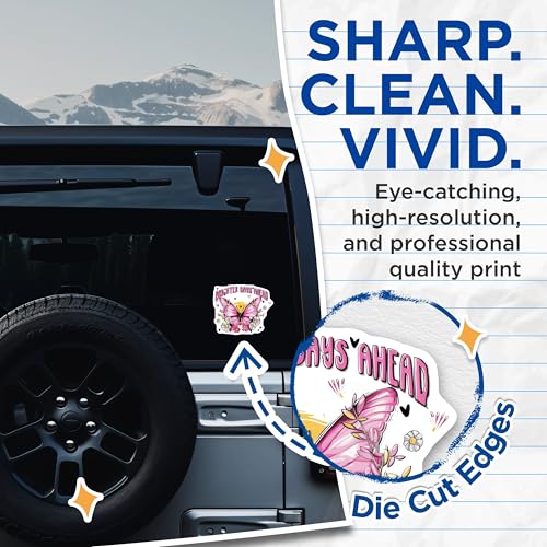(2 Pack) Brighter Days Ahead Stickers - Positive Quote - 5" On Longest Side - Sticks to Smooth Flat Surfaces - Made in USA - BMCS8622 - BMCS8622