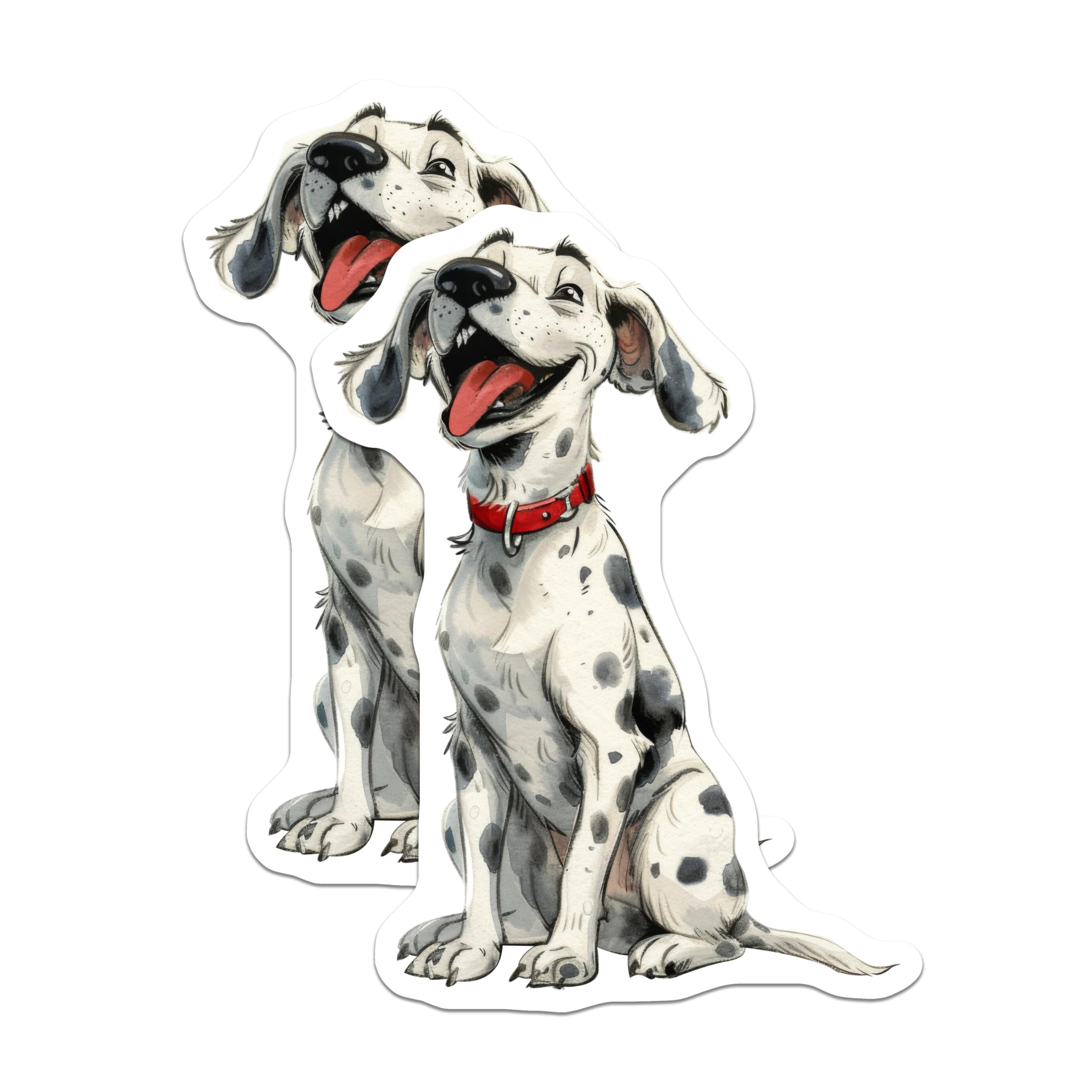 (2 Pack) Happy Dog Magnets - Smiling Dalmatian Puppy Decor - Dog Lover Accessories - Pet Parent Kitchen Fridge Locker - 5 Inches On Longest Side - Thick Durable Magnet - Made in USA - MAG30866