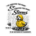 (2 Pack) Duck Raincoat Magnets - Storm Survivor Quote - Inspirational Refrigerator Decor - 5 Inches On Longest Side - Thick Durable Magnet - Made in USA - MAG22157