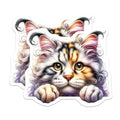 (2 Pack) Fluffy Cat Magnets - Cute Kitten Decor - Fridge Magnets Set - 5" On Longest Side - Premium Magnet - for Cars, Refrigerators, Toolboxes, Lockers - Made in USA - MAG14054