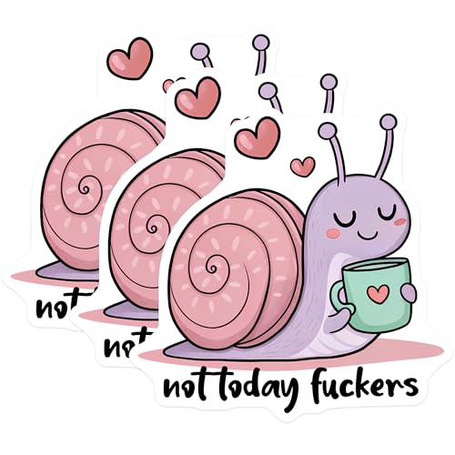 (3 Pack) Snail Decals - Funny Quote Sticker - Laptop Stickers - 3 Inches On Longest Side - Easy Peel & Apply - Made in USA - 3MCS2099