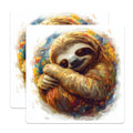 (2 Pack) Sloth Magnets - Artistic Animal Decor - Cozy Sloth Lover Accessory for Fridge - 5 Inches On Longest Side - Thick Durable Magnet - Made in USA - MAG27434