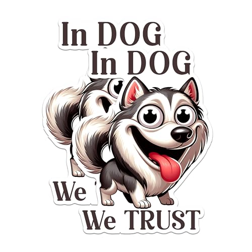 (2 Packs) in Dog We Trust Magnets - Funny Cute Wild Dog Magnets - 5 Inches On Longest Side - Premium Magnet - for Fridges, Toolboxes, Cars - Made in USA - MAG2395
