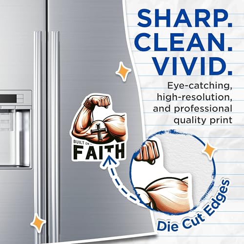 (2 Pack) Inspirational Quote Magnet - Strong Arm Design - 5" On Longest Side - Sticks to Smooth Flat Surfaces - Made in USA - MAG9639