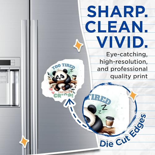 (2 Pack) Too Tired for This Crap Panda Magnets - Funny Panda Decorative - Lazy Panda on Branch - 5" On Longest Side - for Cars, Fridges, Toolboxes - Made in USA - MAG6710
