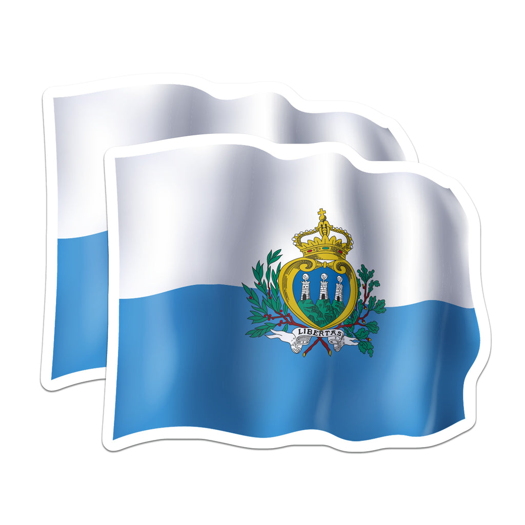 (2 Pack) San Marino Flag Magnets - Republic of San Marino Souvenir - European Country Flag - Travel Memorabilia - National Emblem Decor - 5" - Thick Durable Magnet - Made in USA - MAG39461