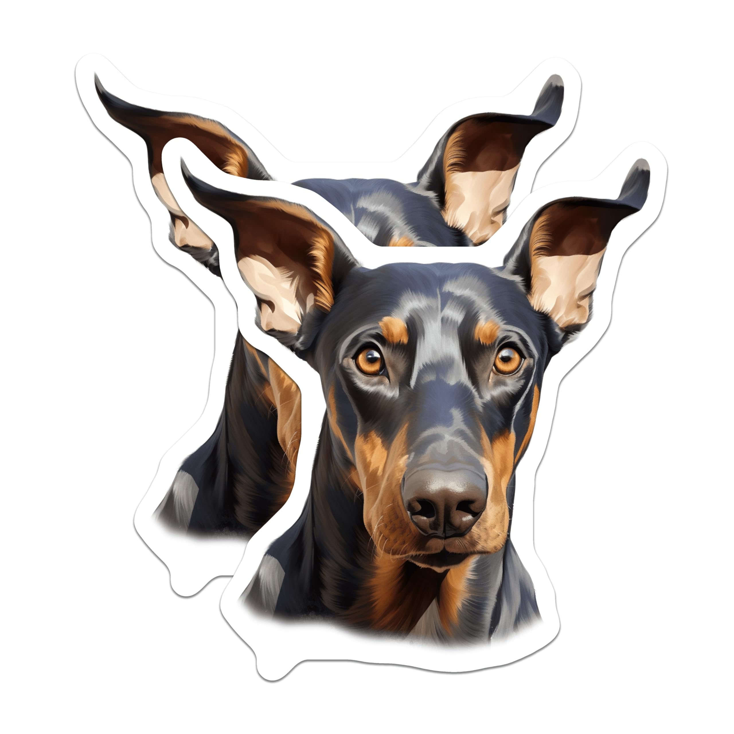 (2 Pack) Doberman Pinscher Magnets - Doberman Dog Art - Pet Owner Decor - Canine Lover Refrigerator Magnet - 5 Inches On Longest Side - Thick Durable Magnet - Made in USA - MAG26851