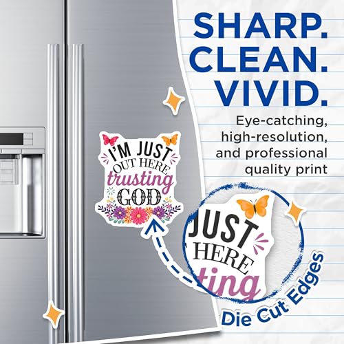 (2 Pack) Religious Inspiration Magnets - Faith and Trust - Motivational Magnet for Home or Office - 5" On Longest Side - for Cars, Fridges, Toolboxes - Made in USA - MAG6846