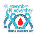 (2 Pack) World Diabetes Day Magnets - November 14th Awareness Ribbon - Chronic Illness Support Item - Diabetes Advocate Display - 5" - Durable Magnet - Made in USA - MAG37324