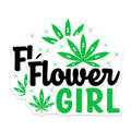 (2 Pack) Flower Girl Stickers - Cannabis Leaf - Weed Art Decal - 5" On Longest Side - Sticks to Smooth Flat Surfaces - Made in USA - BMCS8772