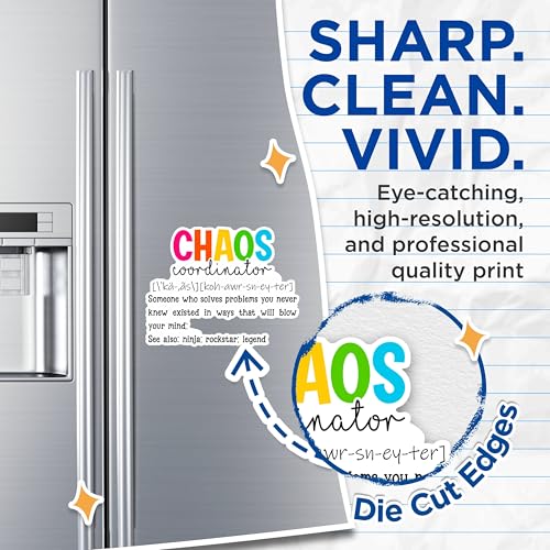 (2 Pack) Chaos Coordinator Magnets - Funny Phrase Magnets - Inspirational Office Decor Magnets- 5" On Longest Side - for Fridges, Toolboxes, Cars - Made in USA - MAG2873