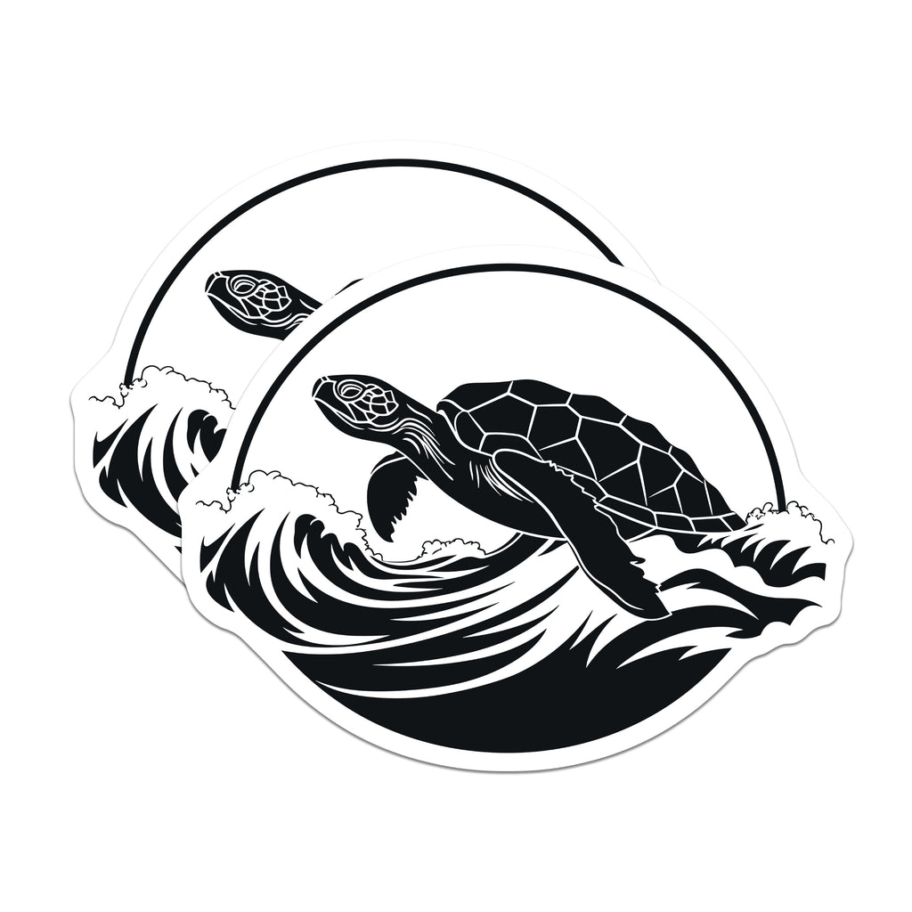 (2 Pack) Sea Turtle Magnets - Ocean Waves Decor - Marine Life Fridge Accents - 5 Inches On Longest Side - Thick Durable Magnet - Made in USA - MAG39962
