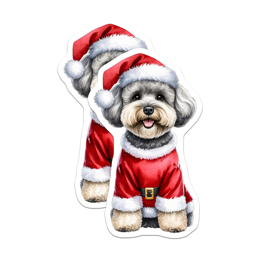 (2 Pack) Christmas Dog Magnets - Santa Puppy Refrigerator Magnets - Pet Lover Holiday Decor - 5 Inches On Longest Side - Thick Durable Magnet - Made in USA - MAG30609