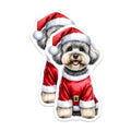 (2 Pack) Christmas Dog Magnets - Santa Puppy Refrigerator Magnets - Pet Lover Holiday Decor - 5 Inches On Longest Side - Thick Durable Magnet - Made in USA - MAG30609