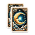 (2 Pack) The Moon Tarot Card Magnets - Celestial Refrigerator Decor - Mystical Altar Supplies - 5 Inches On Longest Side - Thick Durable Magnet - Made in USA - MAG20544
