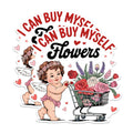 (2 Pack) I Can Buy Myself Flowers Stickers - Cute Angel Baby Sticker - Shopping Cart Flowers Stickers - 5" On Longest Side - Sticks to Any Smooth Flat Surface - Made in USA - BMCS2961