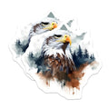 (2 Pack) Eagle Nature Stickers - Animal Art Stickers - Forest Wildlife Stickers - 5" On Longest Side - Sticks to Smooth Flat Surfaces - Made in USA - BMCS3805