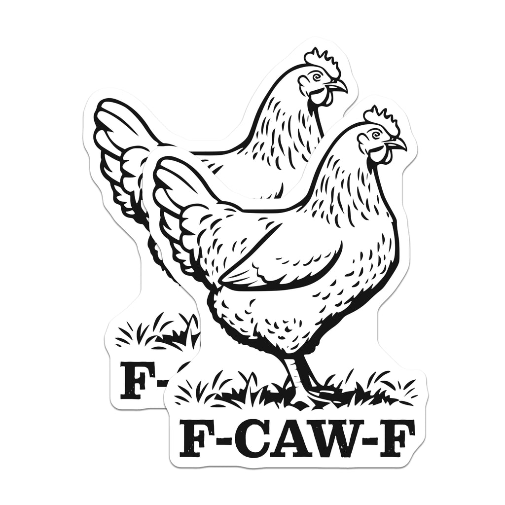 (2 Pack) Chicken F-CAW-F Magnets - Funny Chicken Memes - Novelty Magnet Sets - 5" On Longest Side - Premium Magnet - for Cars, Refrigerators, Toolboxes, Lockers - Made in USA - MAG16369