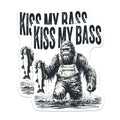 (2 Pack) Kiss My Bass Magnets - Funny Bigfoot Fishing Angler Humor - Sasquatch Outdoors Decor for Fishermen - 5 Inches On Longest Side - Thick Durable Magnet - Made in USA - MAG21073