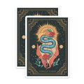 (2 Pack) Mystical Serpent Magnets - Tarot Card Art Decor - Spiritual Celestial Aesthetic Refrigerator Magnets - 5 Inches On Longest Side - Thick Durable Magnet - Made in USA - MAG21255