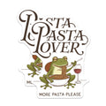 (2 Pack) Pasta Lover Stickers - Funny Food Stickers - Pasta Eating Frog Stickers - 5" On Longest Side - Sticks to Smooth Flat Surfaces - Made in USA - BMCS4207