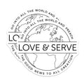 (2 Pack) Love and Serve Magnets - Christian Message Magnets - Religious Magnet - 5" On Longest Side - Premium Magnet - for Cars, Refrigerators, Toolboxes, Lockers - Made in USA - MAG17651