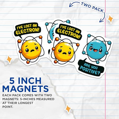 (2 Pack) Funny Science Magnets - Quirky Positive Energy Quotes - 5" On Longest Side - for Cars, Fridges, Toolboxes - Made in USA - MAG8018