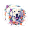 (2 Pack) Labrador Retriever Magnets - Floral Dog Lover Art - Happy Pet Owner Decor - 5 Inches On Longest Side - Thick Durable Magnet - Made in USA - MAG27862