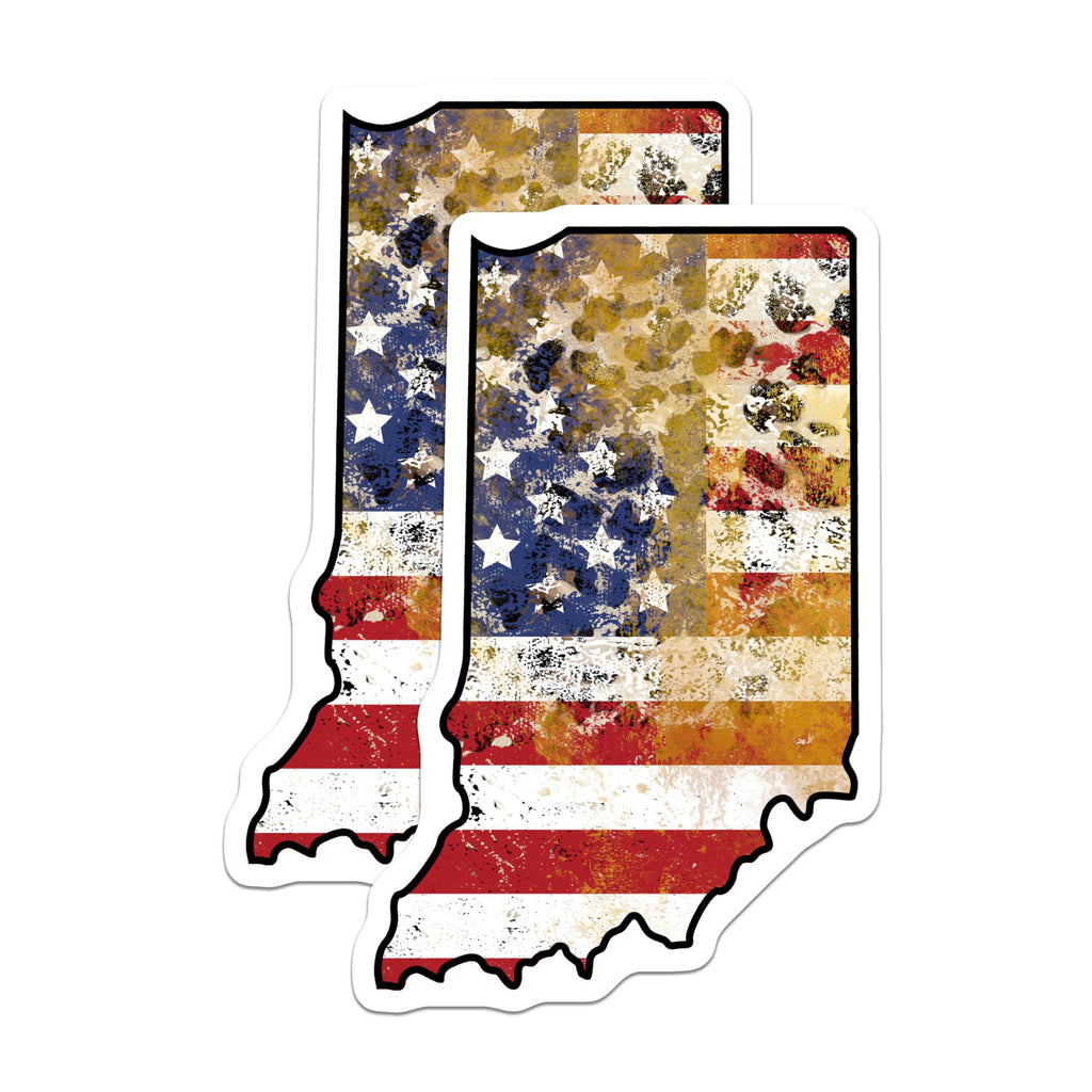 (2 Pack) Indiana Flag Magnets - USA State Souvenir - Decorative Fridge Magnets - 5" On Longest Side - Premium Magnet - for Cars, Refrigerators, Toolboxes, Lockers - Made in USA - MAG17312