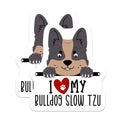 (2 Pack) I Love My Bulldog Stickers - Cute Dog Stickers - Animal Lover Vinyl Decals - 5" On Longest Side - Sticks to Smooth Flat Surfaces - Made in USA - BMCS4303