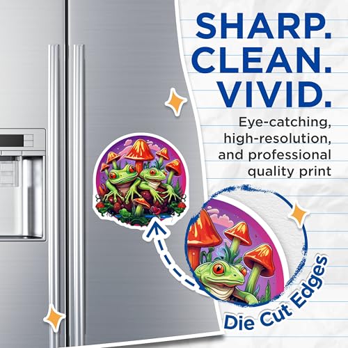 (2 Pack) Tree Frogs Magnets - Nature Theme - Cute Amphibian Art Magnets - Colorful Frog Magnets for Fridge - 5" On Longest Side - for Cars, Fridges, Toolboxes - Made in USA - MAG4070
