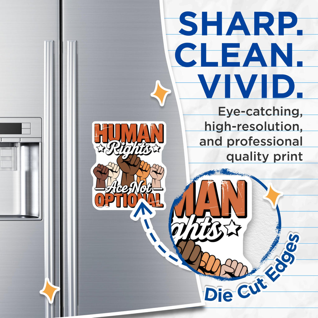 (2 Pack) Human Rights Magnets - Justice Magnet - Equality Rights Magnet - 5" On Longest Side - Premium Magnet - for Cars, Refrigerators, Toolboxes, Lockers - Made in USA - MAG16309