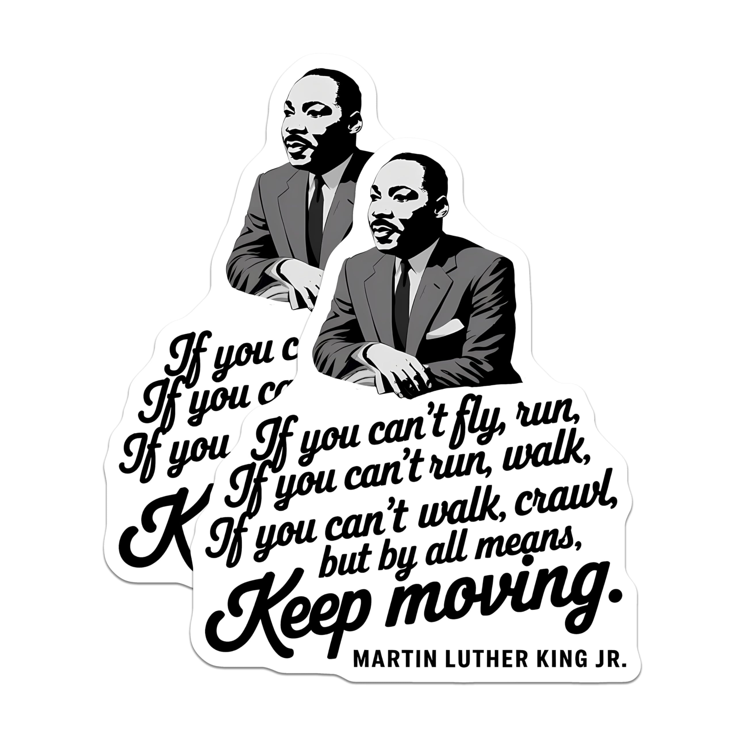 (2 Pack) Inspirational Quote Stickers - Motivational Stickers - Martin Luther King Jr Quote Decal - 5" On Longest Side - Sticks to Smooth Flat Surfaces - Made in USA - BMCS3757