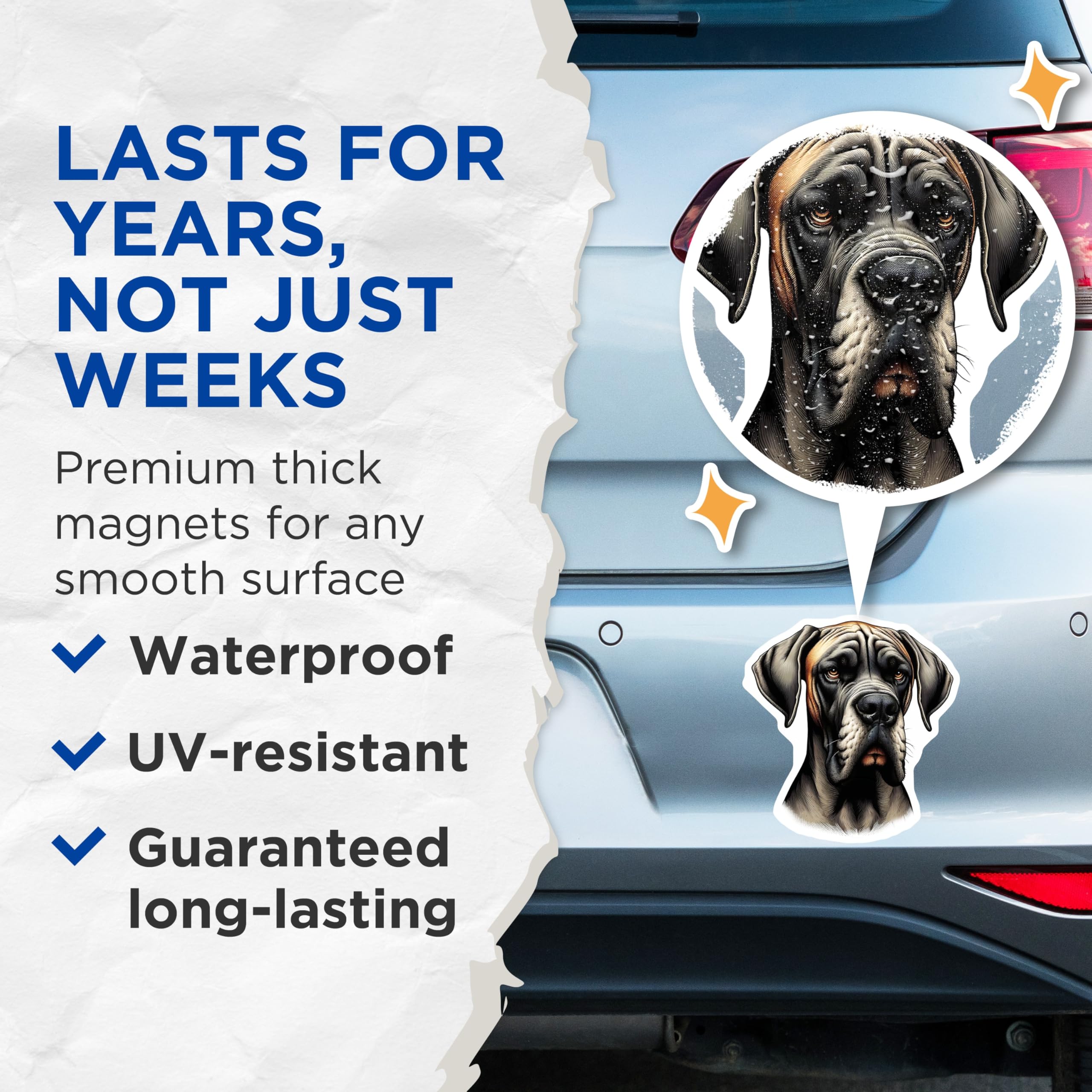 (2 Pack) Great Dane Magnets - Dog Breed Art - Refrigerator Magnets - 5" On Longest Side - Premium Magnet - for Cars, Refrigerators, Toolboxes, Lockers - Made in USA - MAG14732