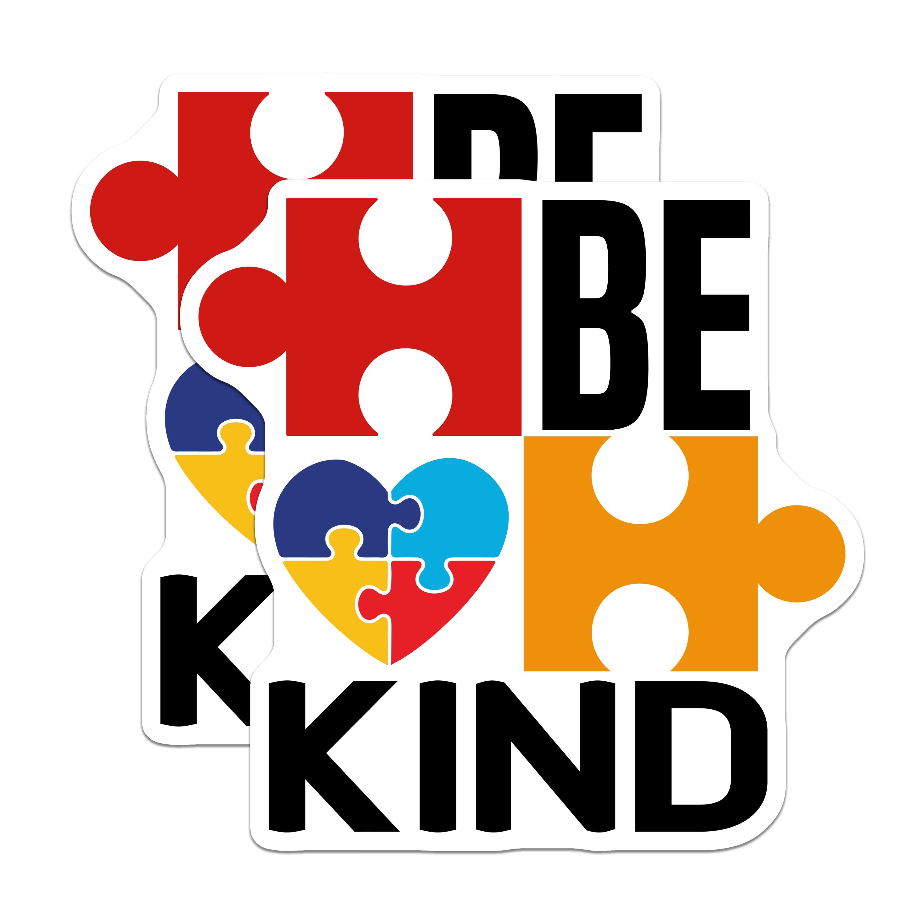 (2 Pack) Autism Awareness Magnets - Be Kind Puzzle Piece Heart - Neurodiversity Acceptance for Mom Teacher - 5 Inches On Longest Side - Thick Durable Magnet - Made in USA - MAG39399